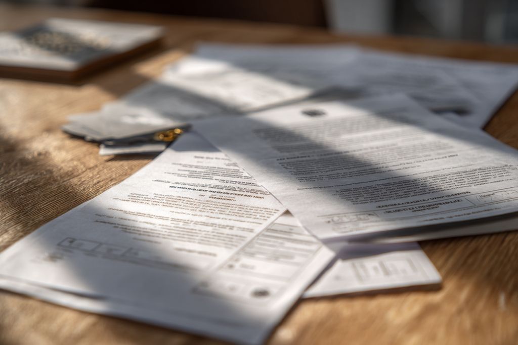 Vue rapprochée des documents liés à la propriété et aux règles à côté d'une maison mobile