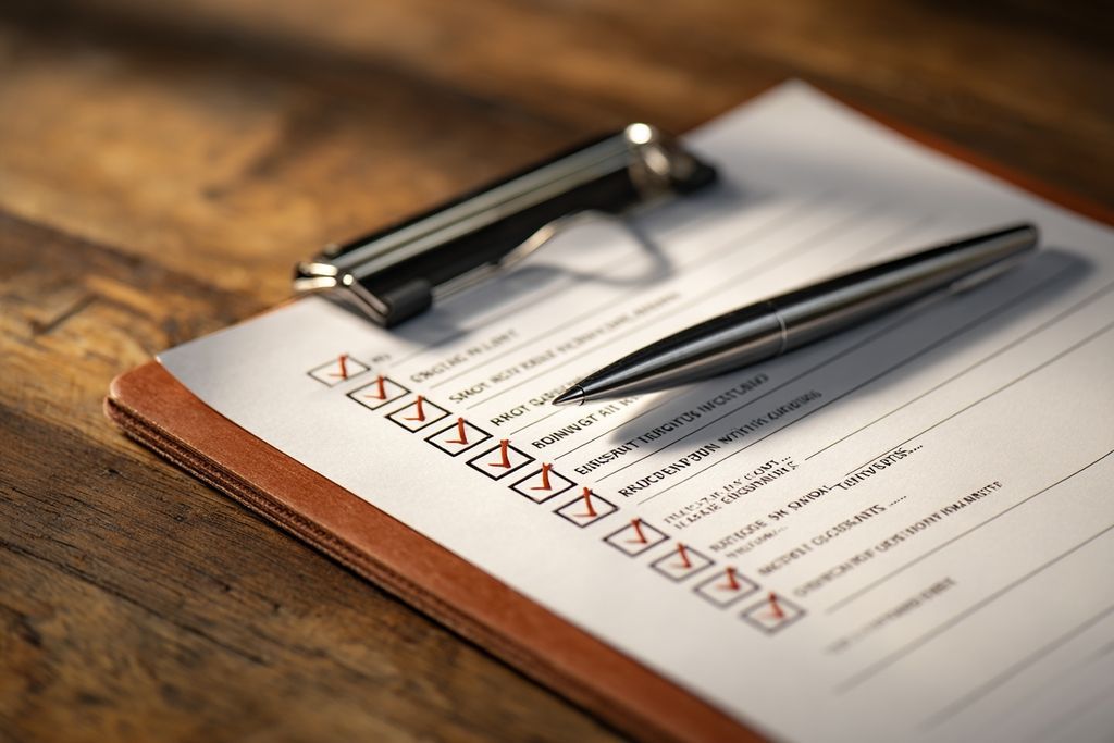 Image illustrant une checklist essentielle pour les propriétaires, visant à sécuriser le processus de location et prévenir les différends.