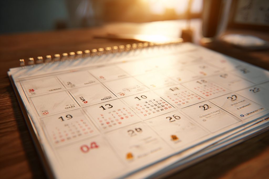 Calendrier indiquant les échéances de renouvellement et la durée du bail.