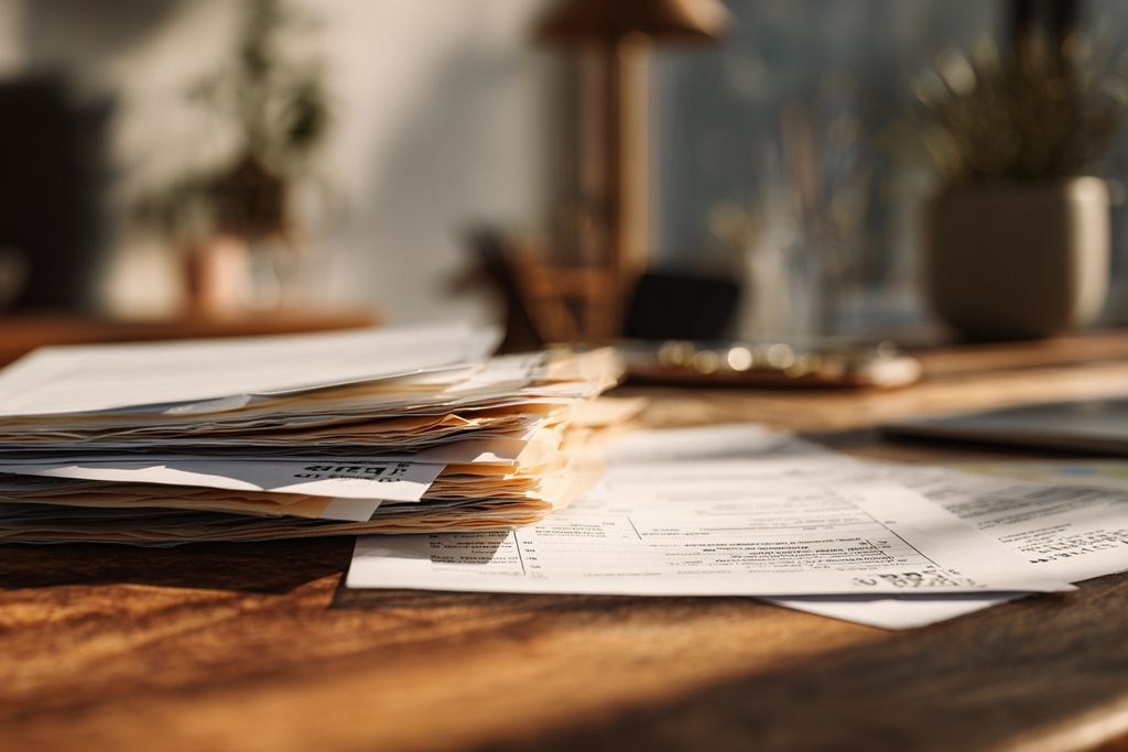 Gros plan sur des documents et notes fiscales pour l'investissement en mobile home