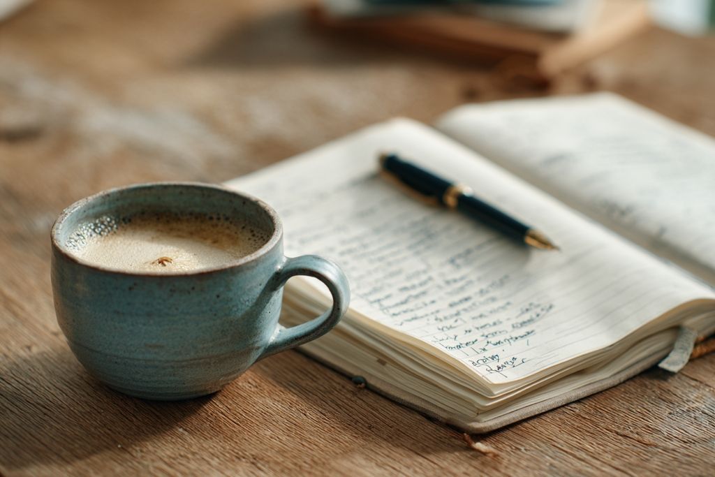 Notes manuscrites de stratégie fiscale à côté d'un café, démontrant une réflexion approfondie.