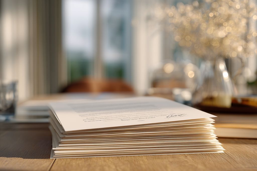 Image d'un dossier structuré de documents légaux, soulignant la compétence et la préparation aux discussions locatives.