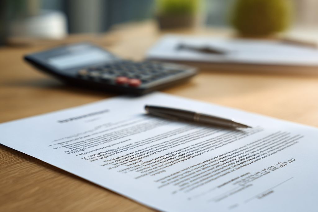 Contrat de location détaillé avec calculatrice à proximité